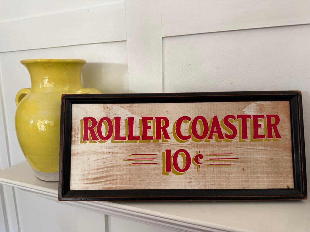 Roller Coaster Wood Sign, 8 inches X 18 inches